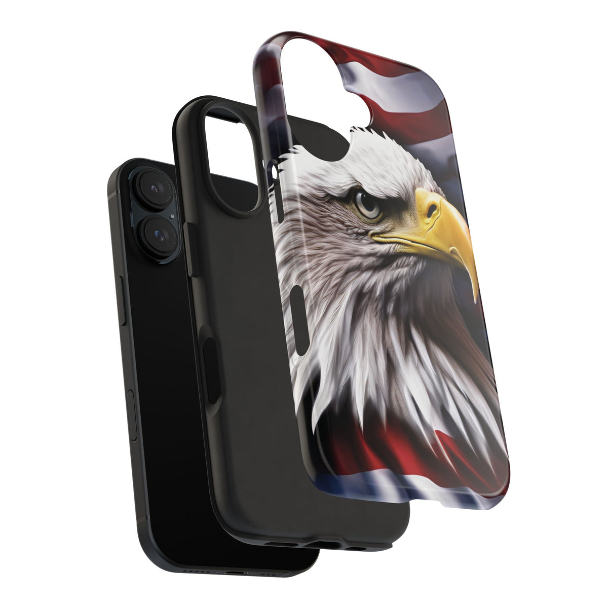 Patriotic - Bald Eagle - Phone Case - Tough Phone Case - American Flag Design - Gift for Veterans - National Holidays - Outdoor Adventures - Eagle Lover