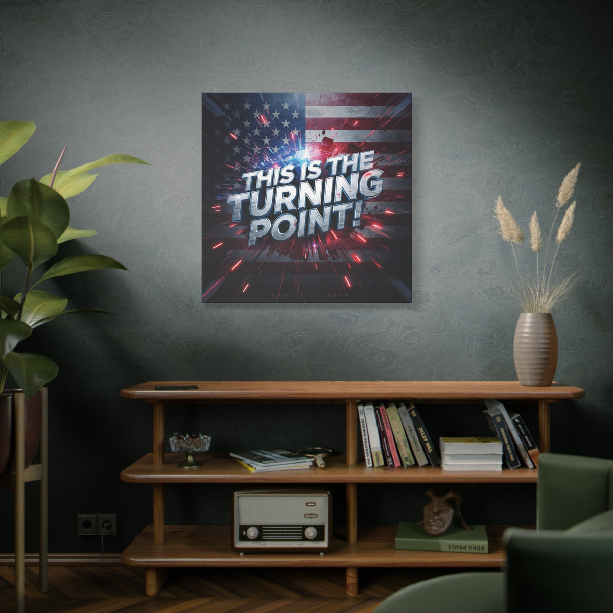 This Is The Turning Point! Canvas Wall Art - Patriotic American Flag - Red White Blue - Motivational Decor - 32 Sizes