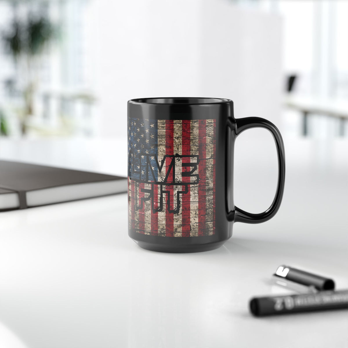 LIVE FIT Vintage American Flag Mug - Patriotic Fitness Motivation - 11oz/15oz
