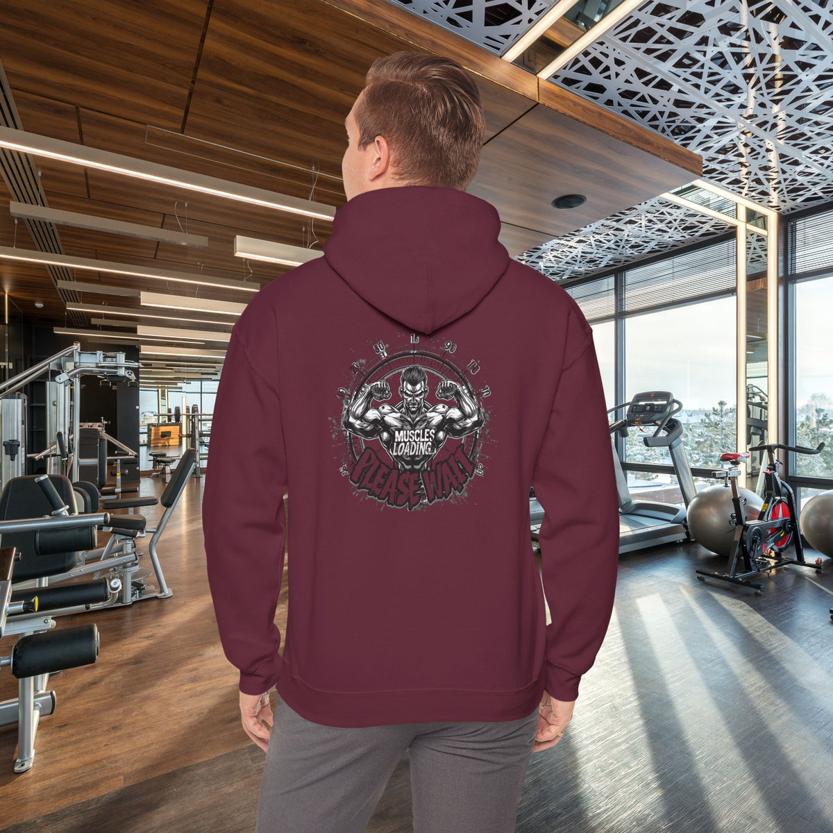 Muscles Loading Please Wait - Motivational Fitness Hoodie - Gym Sweatshirt - Unisex S-5XL
