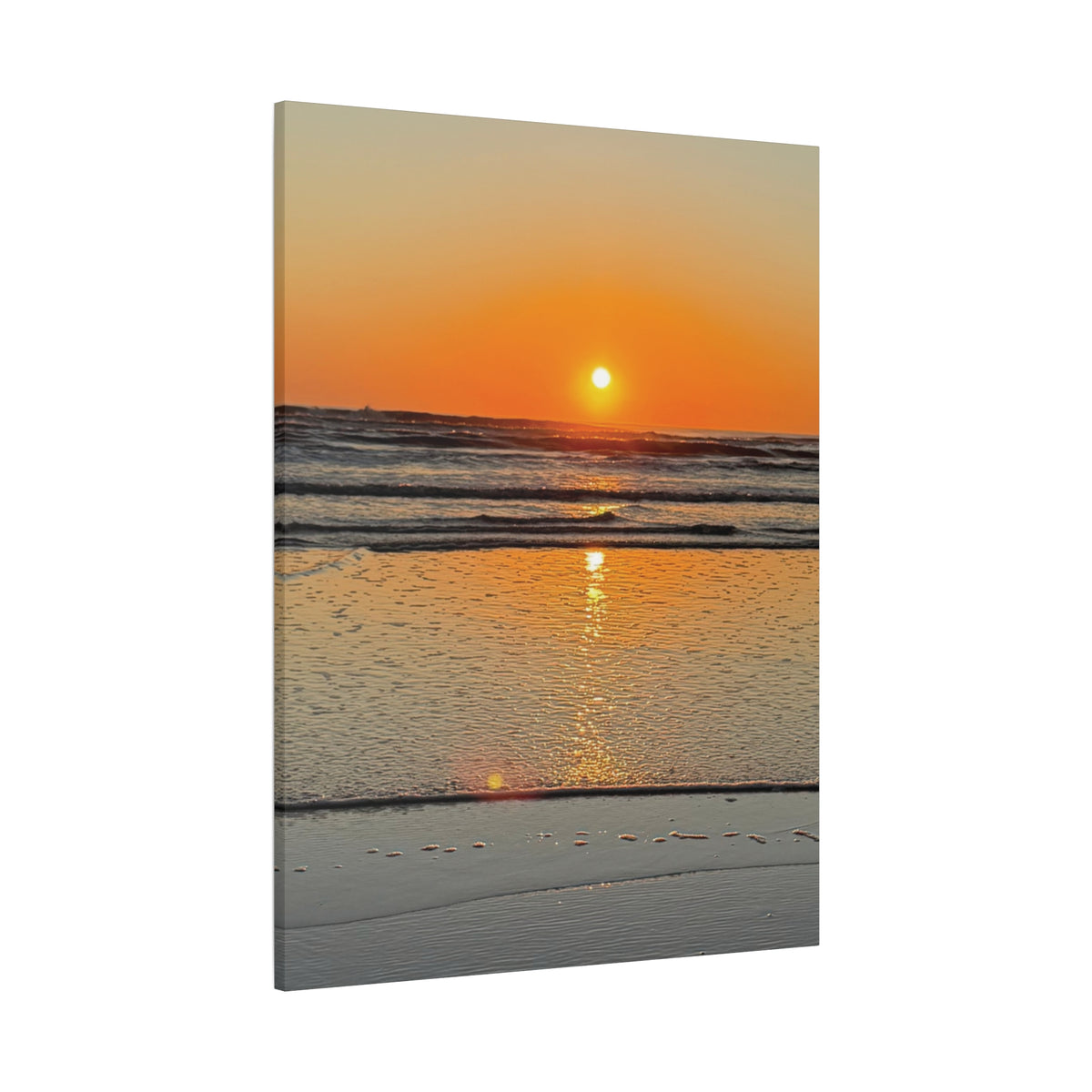 Sunset Beach Canvas Print, Ocean Decor, Wall Art, Home Decor, Coastal Artwork for Living Room