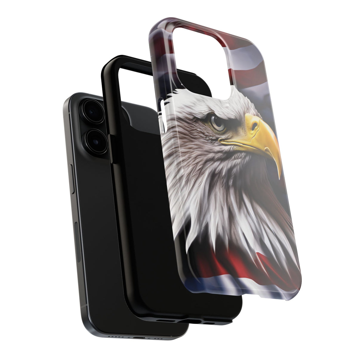 Patriotic - Bald Eagle - Phone Case - Tough Phone Case - American Flag Design - Gift for Veterans - National Holidays - Outdoor Adventures - Eagle Lover