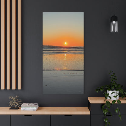 Sunset Beach Canvas Print, Ocean Decor, Wall Art, Home Decor, Coastal Artwork for Living Room