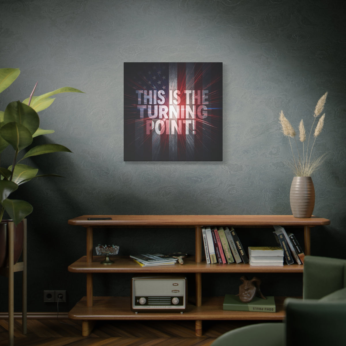 This Is The Turning Point! Canvas Wall Art - Patriotic American Flag - Red White Blue - Motivational Decor - 36 Sizes