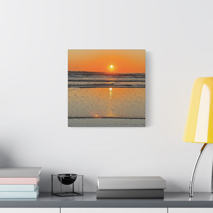 Sunset Beach Canvas Print, Ocean Decor, Wall Art, Home Decor, Coastal Artwork for Living Room