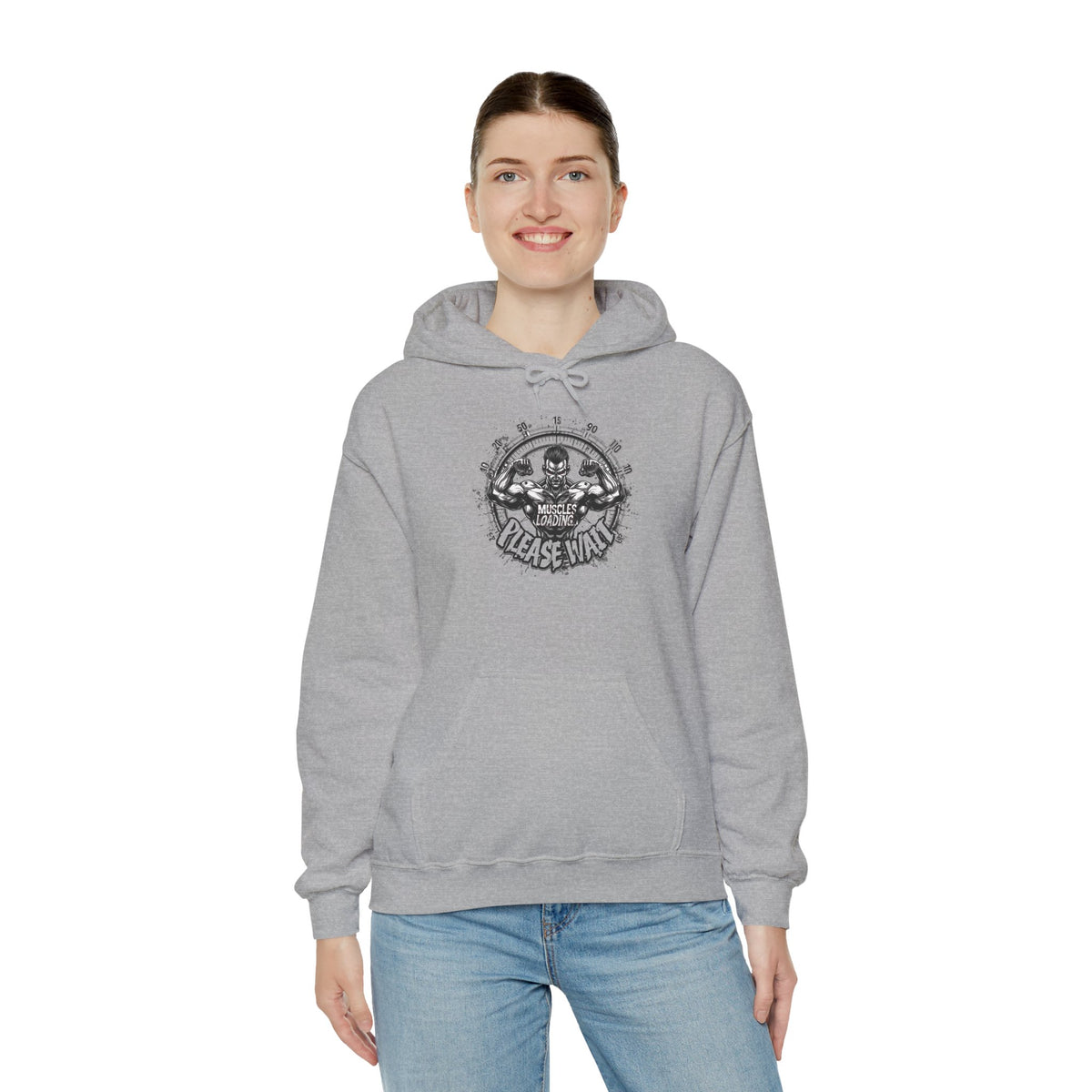 Muscles Loading Please Wait - Motivational Fitness Hoodie - Gym Sweatshirt - Unisex S-5XL