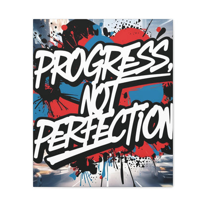 Progress Not Perfection Canvas Wall Art - Motivational Home Decor