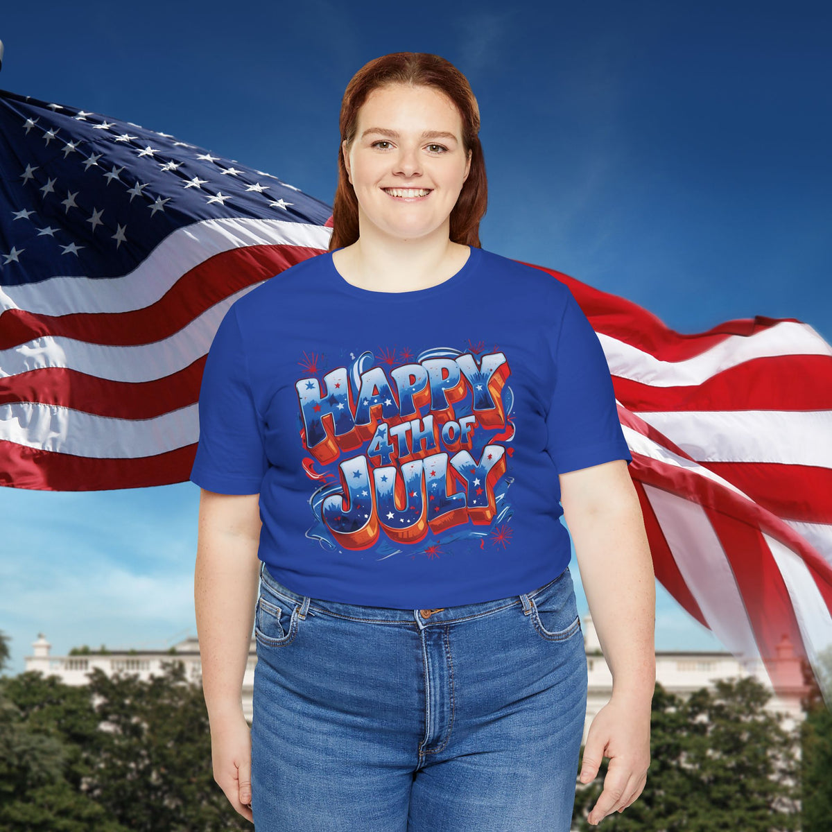 Happy 4th of July T-Shirt - Independence Day Bald Eagle - American Flag Graphic Tee