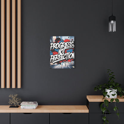 Progress Not Perfection Canvas Wall Art - Motivational Home Decor