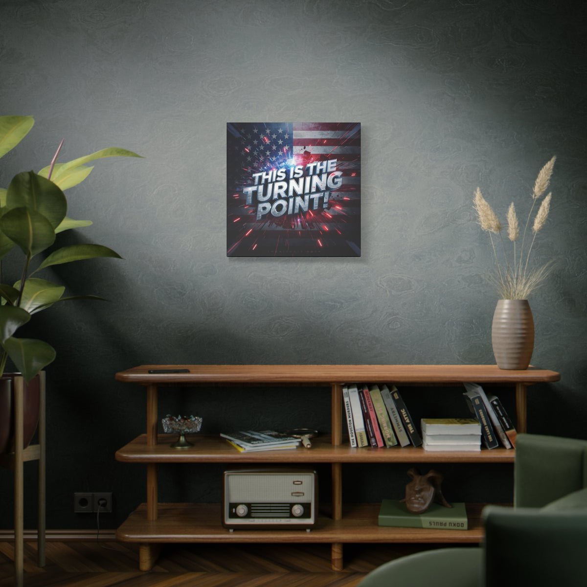 This Is The Turning Point! Canvas Wall Art - Patriotic American Flag - Red White Blue - Motivational Decor - 32 Sizes