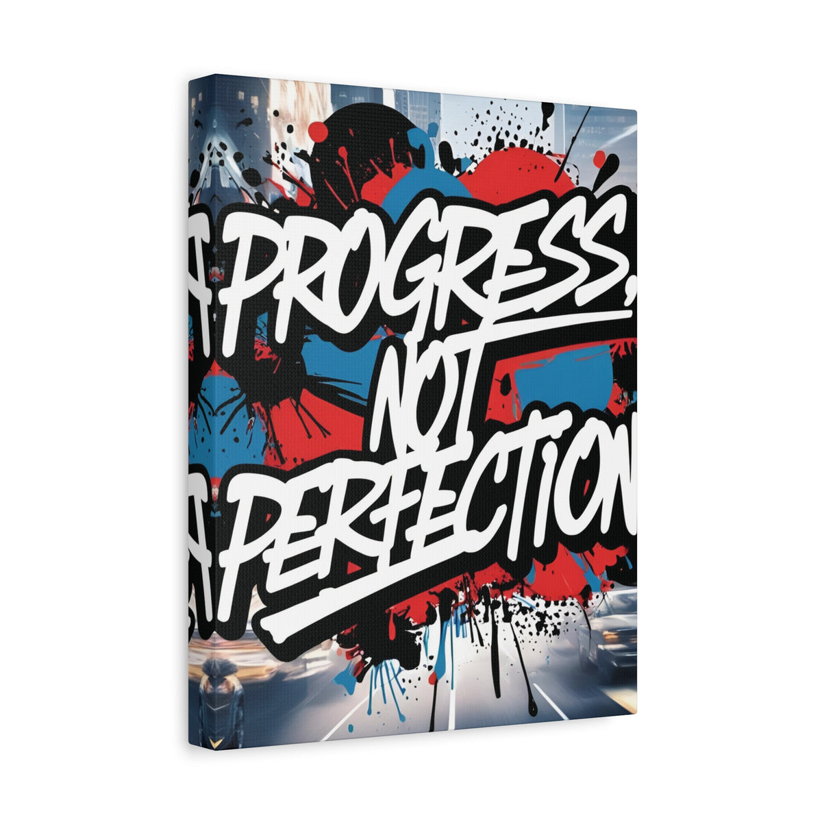 Progress Not Perfection Canvas Wall Art - Motivational Home Decor