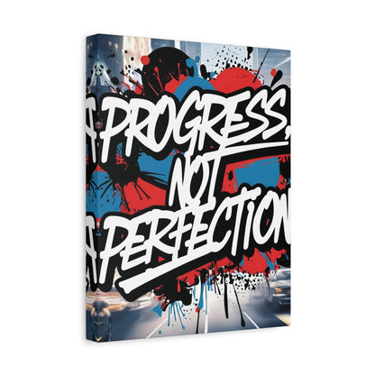 Progress Not Perfection Canvas Wall Art - Motivational Home Decor