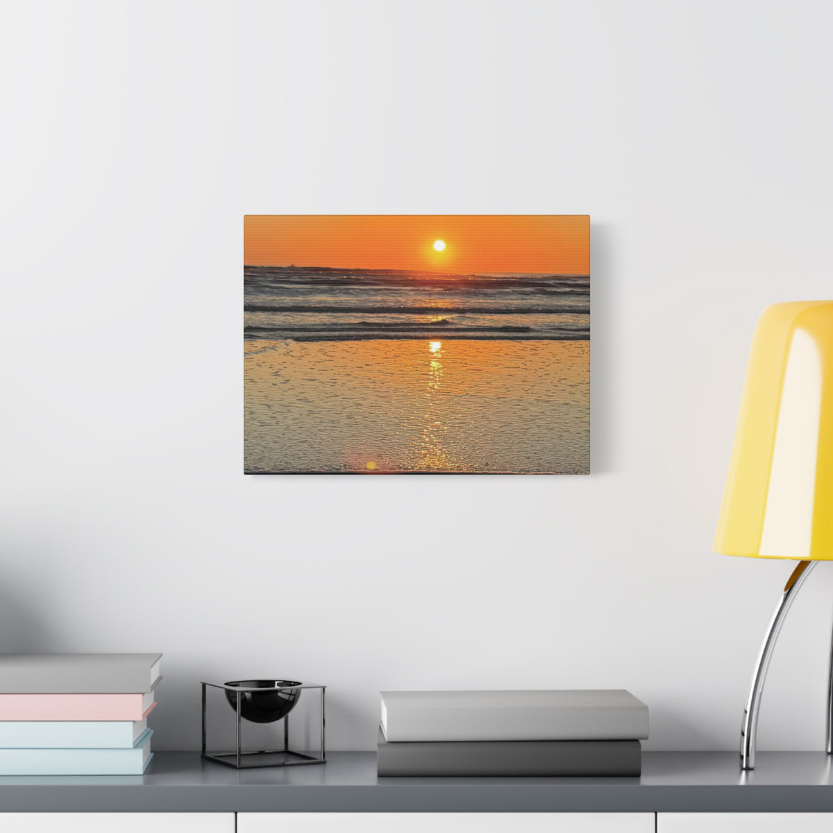 Sunset Beach Canvas Print, Ocean Decor, Wall Art, Home Decor, Coastal Artwork for Living Room