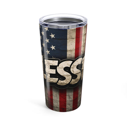 Blessed Tumbler - Red White & Blue American Flag Design - 20oz Patriotic Gift