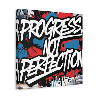 Progress Not Perfection Canvas Wall Art - Motivational Home Decor