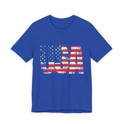 USA Red White Blue - American Flag T-Shirt - Patriotic Unisex Tee - S-3XL