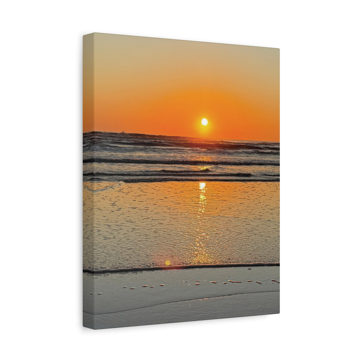 Sunset Beach Canvas Print, Ocean Decor, Wall Art, Home Decor, Coastal Artwork for Living Room