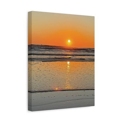 Sunset Beach Canvas Print, Ocean Decor, Wall Art, Home Decor, Coastal Artwork for Living Room