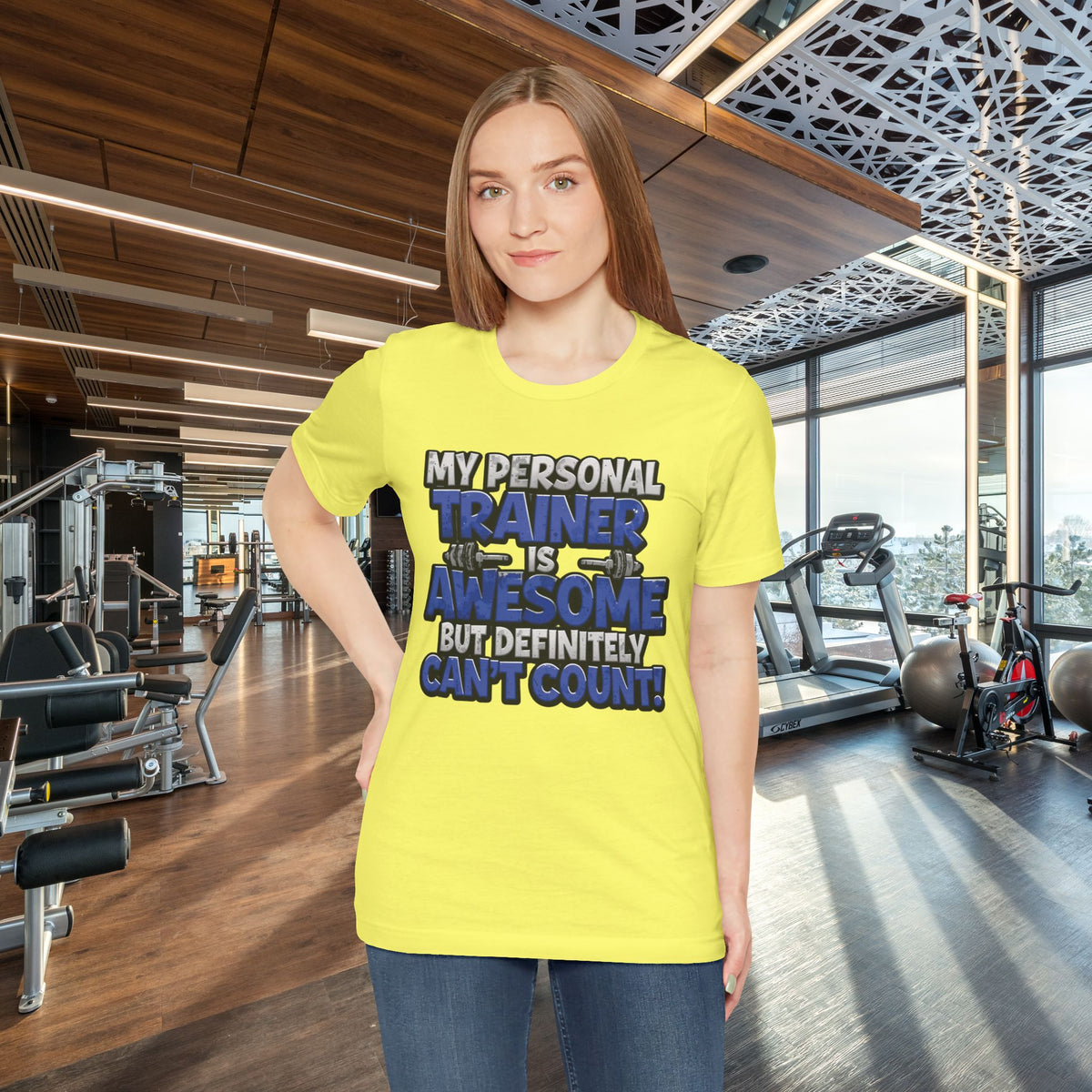 My Personal Trainer Can't Count - Funny Gym T-Shirt - Workout Humor Tee - XS-4XL