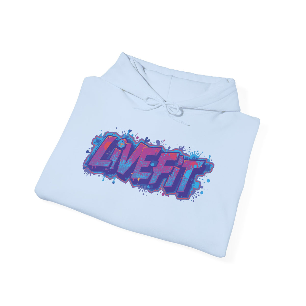 LIVE FIT Hoodie Sweatshirt - Motivational Fitness Pullover - Unisex Gym Hoodie - S-5XL
