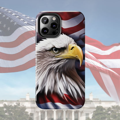 Patriotic - Bald Eagle - Phone Case - Tough Phone Case - American Flag Design - Gift for Veterans - National Holidays - Outdoor Adventures - Eagle Lover