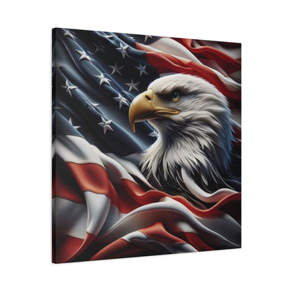 Patriotic Eagle Canvas Wall Art - American Flag Decor - Red White Blue - Gallery Wrapped - 27 Sizes - Veteran Gift