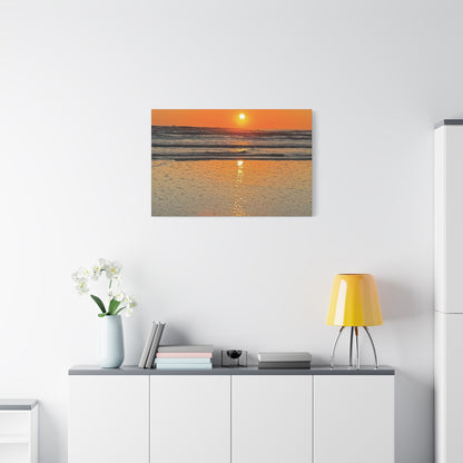 Sunset Beach Canvas Print, Ocean Decor, Wall Art, Home Decor, Coastal Artwork for Living Room