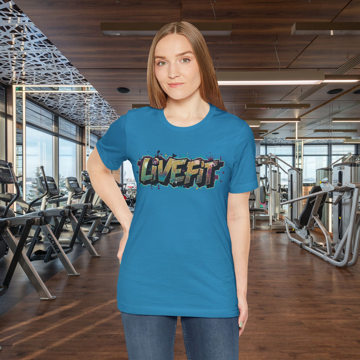 LIVE FIT Graphic Fitness Tee - Motivational Workout T-Shirt - Unisex XS-4XL