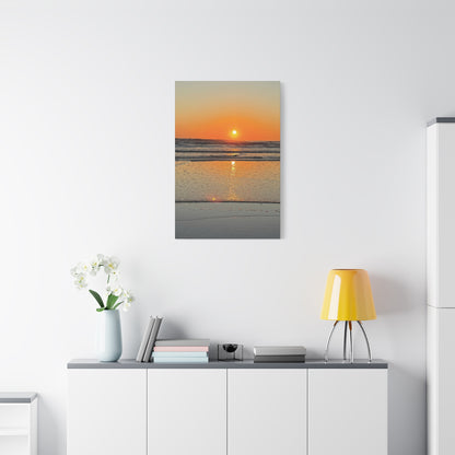 Sunset Beach Canvas Print, Ocean Decor, Wall Art, Home Decor, Coastal Artwork for Living Room