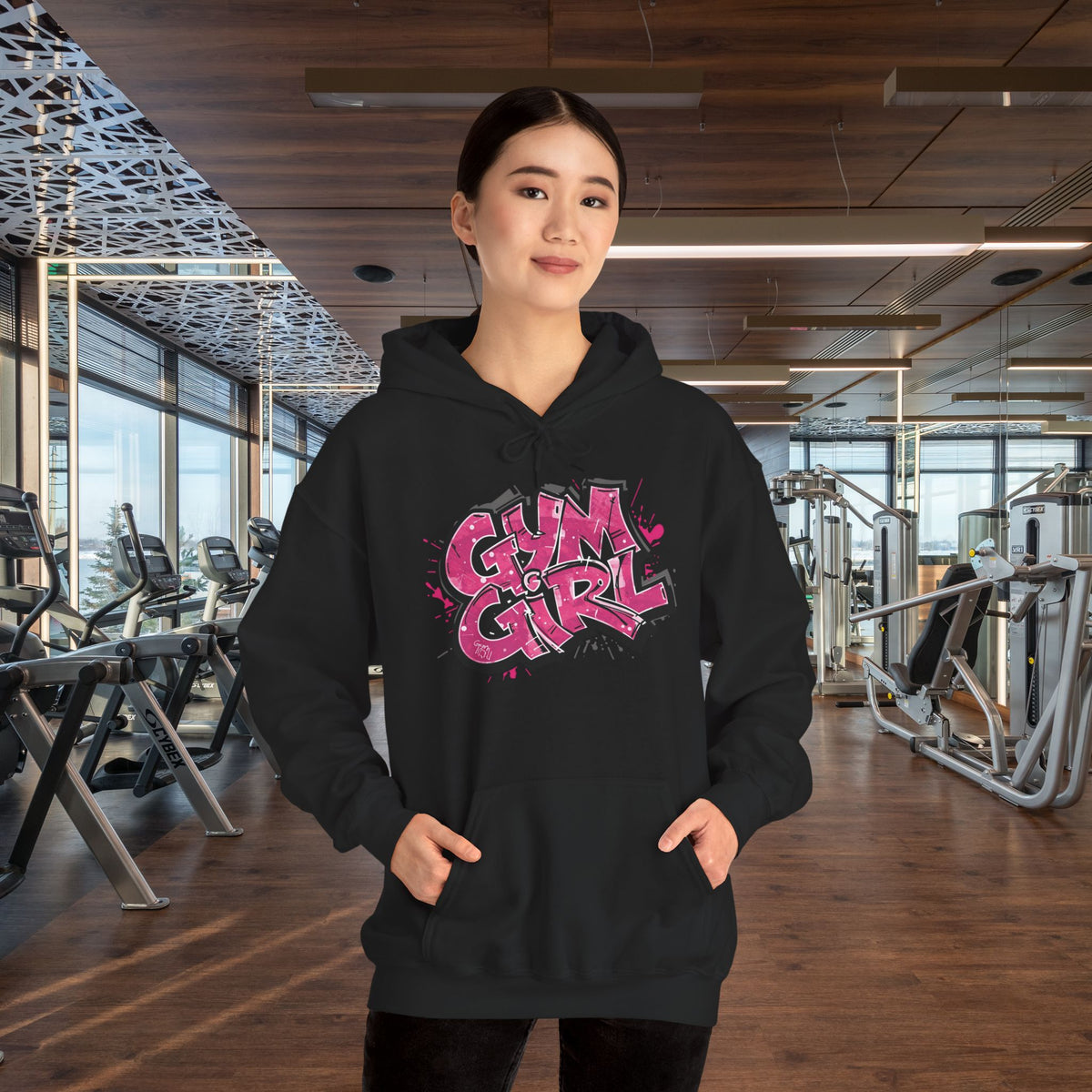 Stylish Gym Girl Print Hoodie - Women's Fitness Sweatshirt - Athletic Pullover - S-5XL