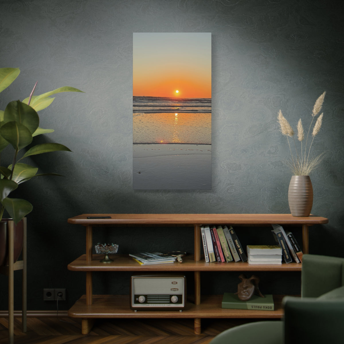 Sunset Beach Canvas Print, Ocean Decor, Wall Art, Home Decor, Coastal Artwork for Living Room