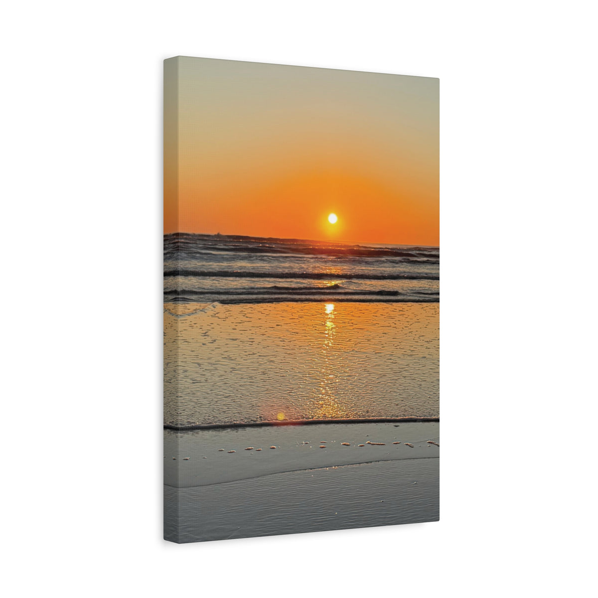 Sunset Beach Canvas Print, Ocean Decor, Wall Art, Home Decor, Coastal Artwork for Living Room