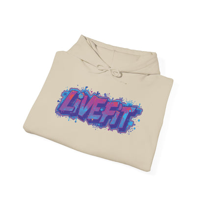 LIVE FIT Hoodie Sweatshirt - Motivational Fitness Pullover - Unisex Gym Hoodie - S-5XL