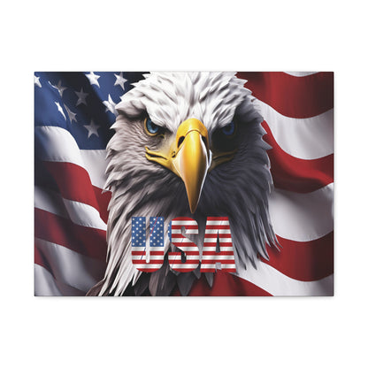 American Eagle Canvas Wall Art - Patriotic Flag Decor - USA Pride