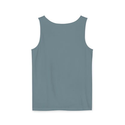 Plain blue tank top on a white background