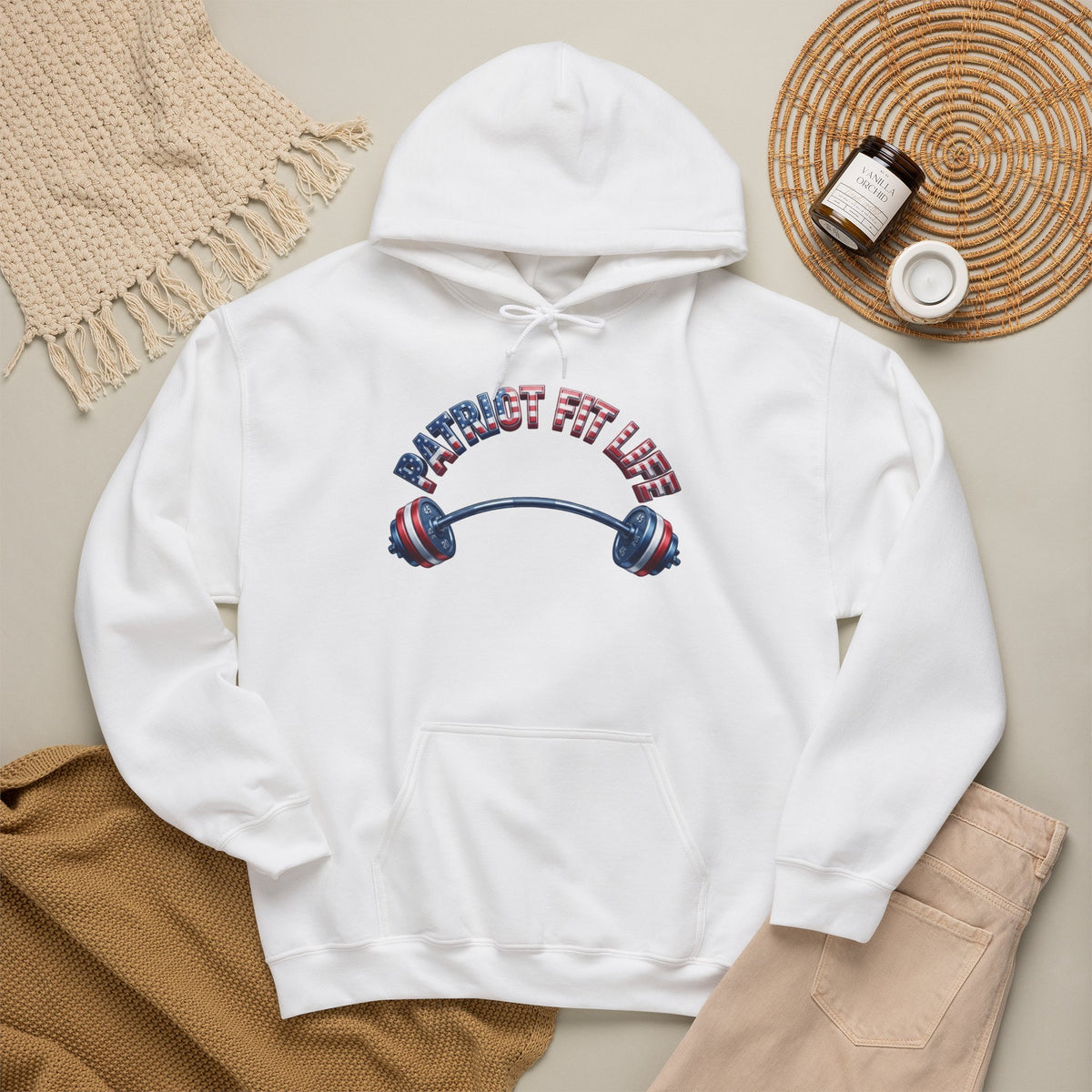 Patriot Fit Life Hoodie — USA Flag Barbell Gym Sweatshirt | LIVE FIT