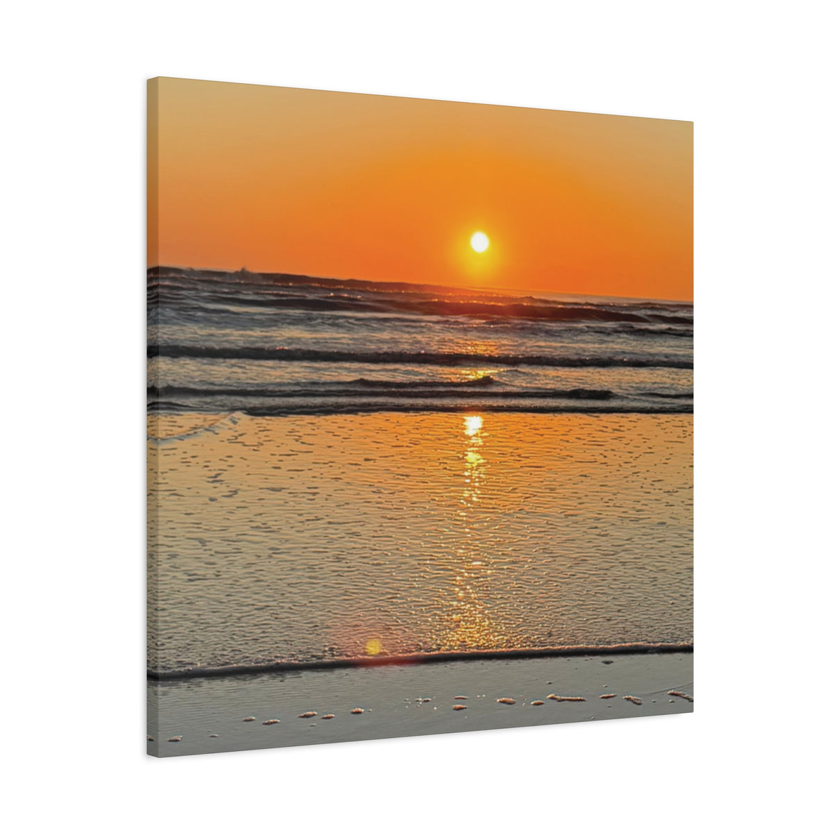 Sunset Beach Canvas Print, Ocean Decor, Wall Art, Home Decor, Coastal Artwork for Living Room