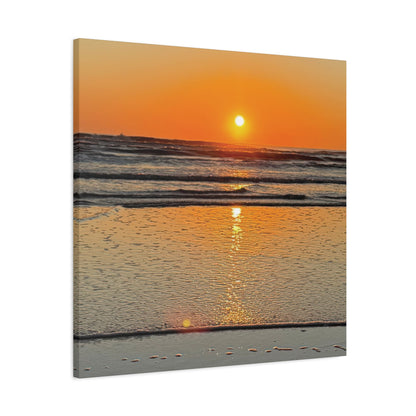 Sunset Beach Canvas Print, Ocean Decor, Wall Art, Home Decor, Coastal Artwork for Living Room