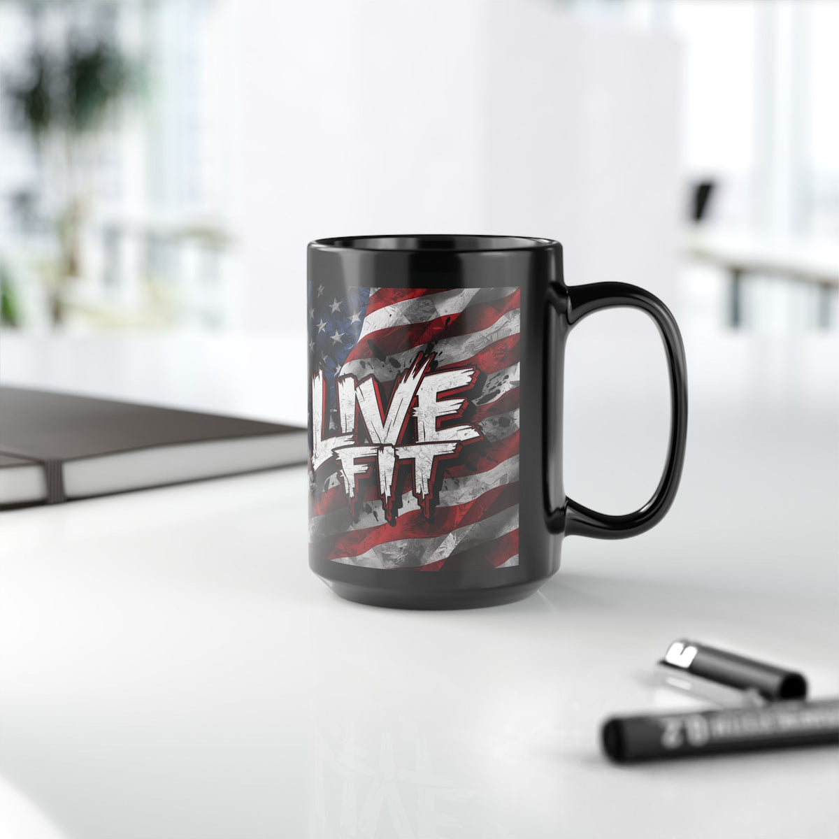 LIVE FIT Patriotic Mug - American Flag Design - 11oz/15oz