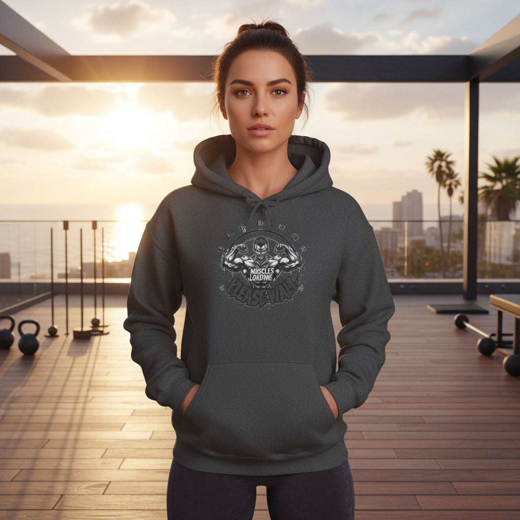 Muscles Loading Please Wait - Motivational Fitness Hoodie - Gym Sweatshirt - Unisex S-5XL