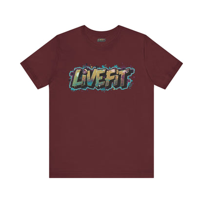LIVE FIT Graphic Fitness Tee - Motivational Workout T-Shirt - Unisex XS-4XL