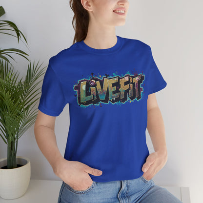 LIVE FIT Graphic Fitness Tee - Motivational Workout T-Shirt - Unisex XS-4XL