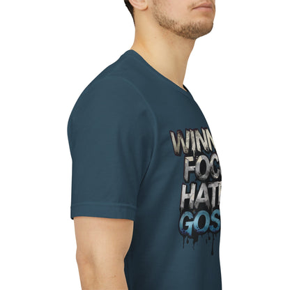 Winners Focus Haters Gossip - Motivational T-Shirt - Bold Graphic Tee - Unisex XS-4XL