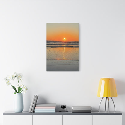 Sunset Beach Canvas Print, Ocean Decor, Wall Art, Home Decor, Coastal Artwork for Living Room