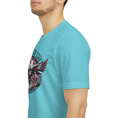Patriot Fit Life Bald Eagle T-Shirt - American Flag Graphic Tee - Unisex Workout Shirt