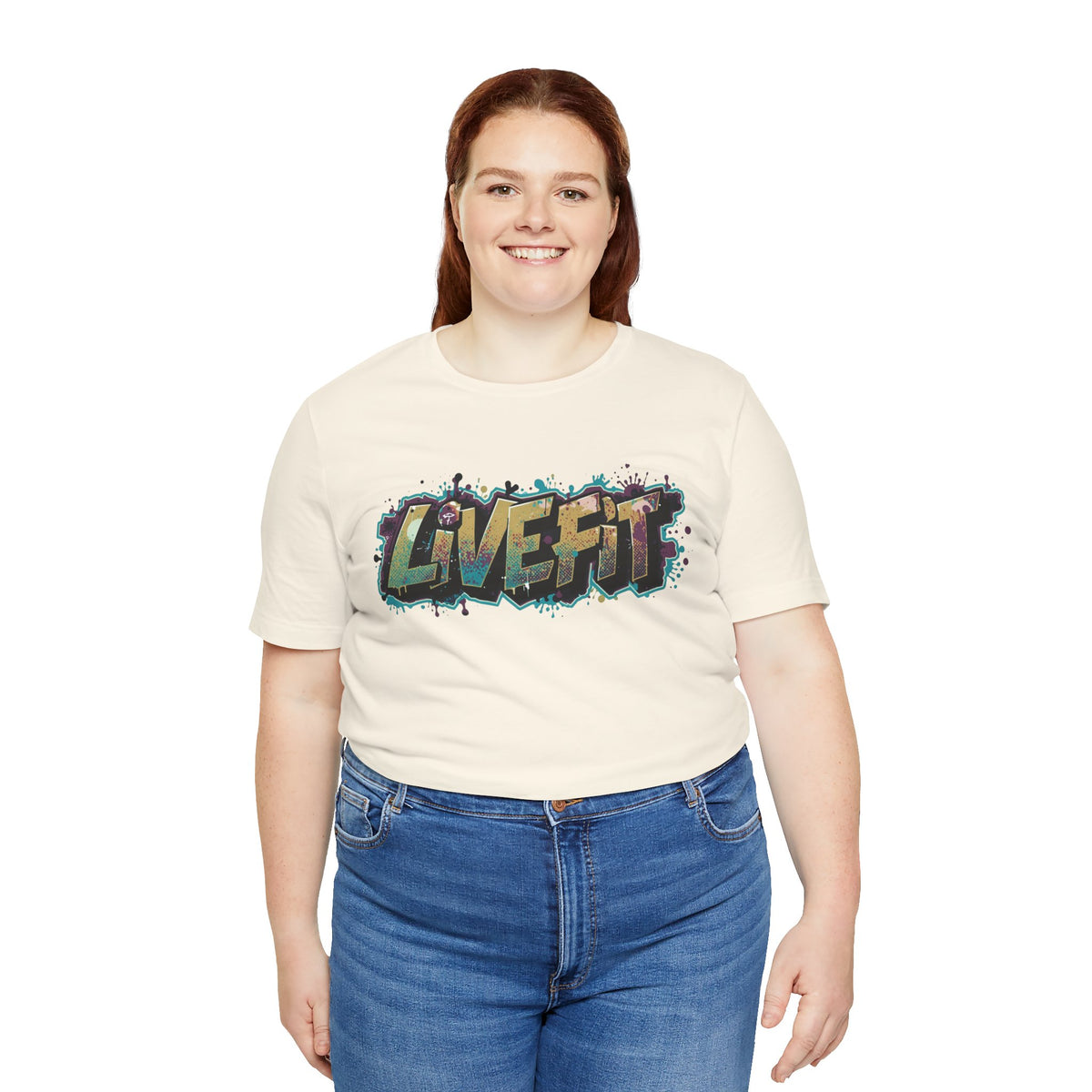 LIVE FIT Graphic Fitness Tee - Motivational Workout T-Shirt - Unisex XS-4XL