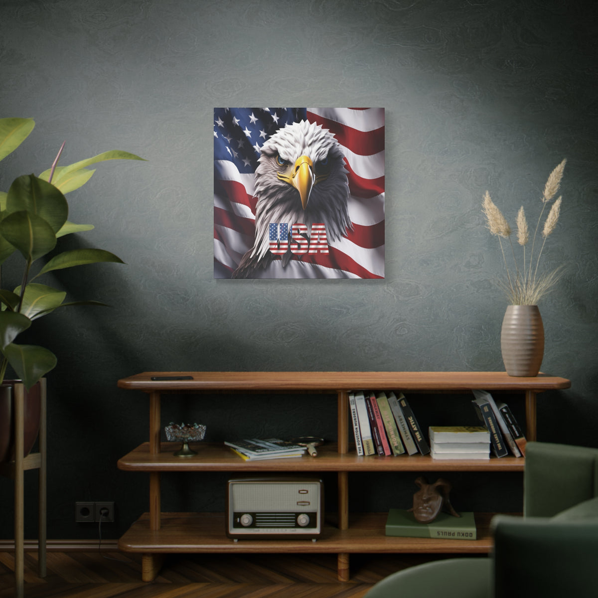 American Eagle Canvas Wall Art - Patriotic Flag Decor - USA Pride