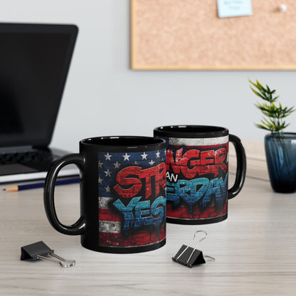 Stronger Than Yesterday! Motivational Mug - American Flag - 11oz/15oz