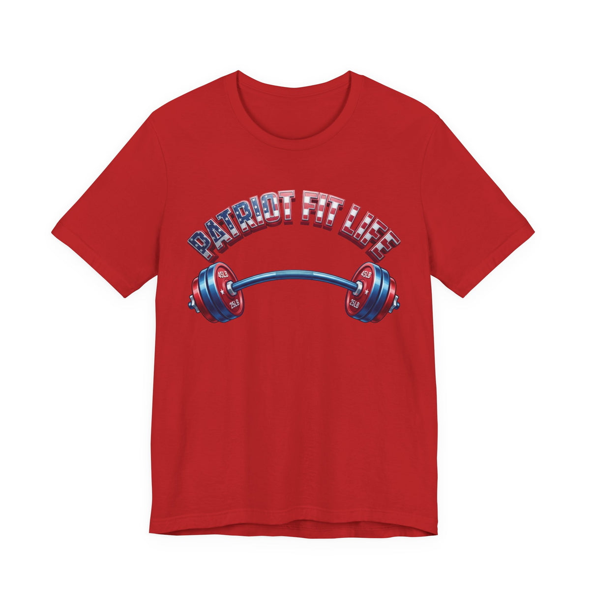 Patriot Fit Life T-Shirt | American Flag Barbell Arch Gym Tee – LIVE FIT