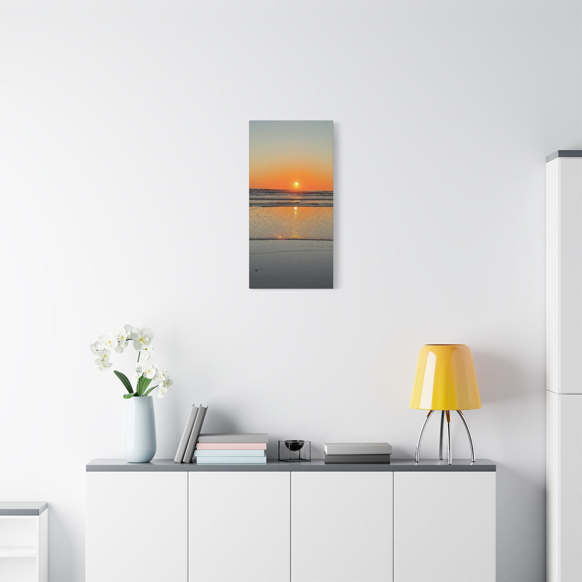 Sunset Beach Canvas Print, Ocean Decor, Wall Art, Home Decor, Coastal Artwork for Living Room